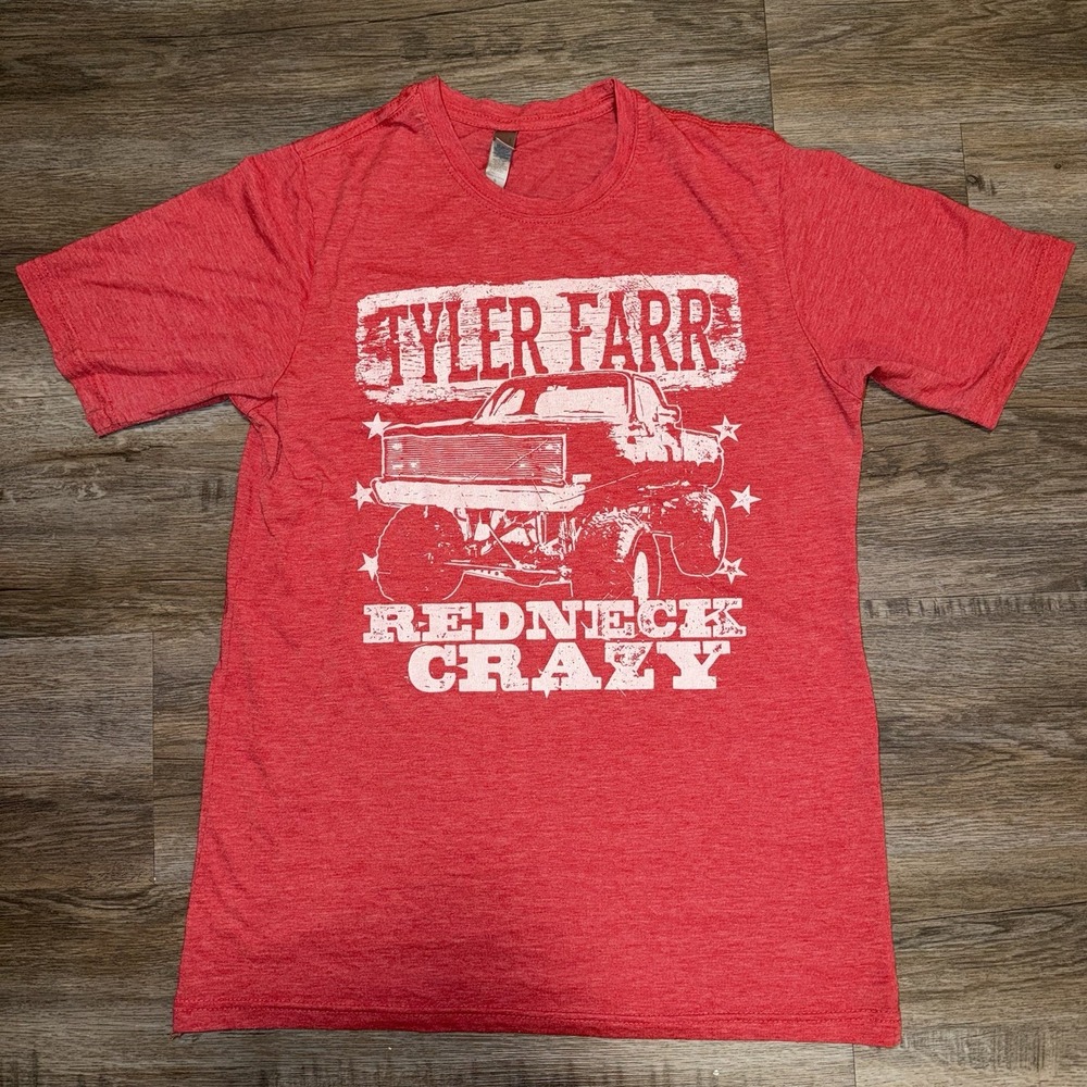 Tyler Farr Redneck Crazy Shirt Mens Small Concert Red Graphic Band Tee